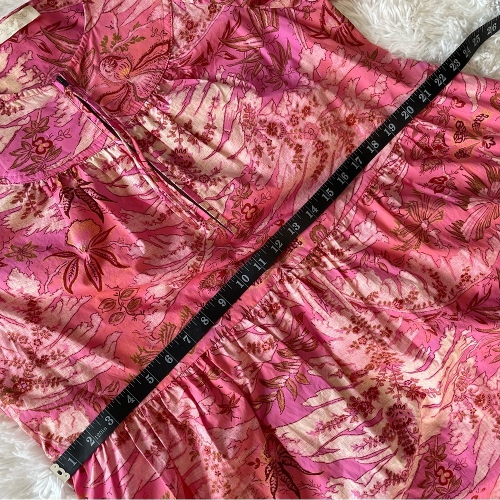 Ulla Johnson | Leiko Floral Print Tropical Pink Dress, Vacation, 8 - Picture 14 of 16